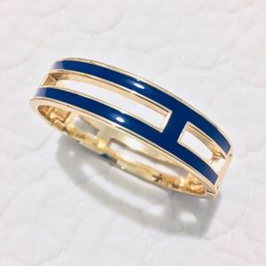 Gorgeous NEW!  J. Crew Blue and Gold Clasp Bangle!